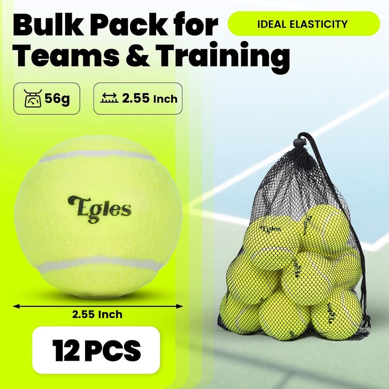 Egles 12/20/60 Packs Tennis Balls for Training and Dogs, High Elasticity Practice Tennis Ball with Mesh Bag for Transport and Beginner Exercise, Durable Pet Playing Tennis Ball Set - Image 4